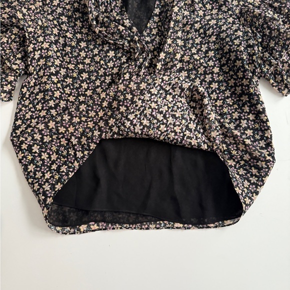 Rebecca Taylor Floral Silk Short Sleeve Louisa Ruffle Top Sz 8 Career  Romantic - Picture 7 of 13